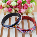 Hard Wide Wholesale Colorful Flower Printed Plastic Bangles